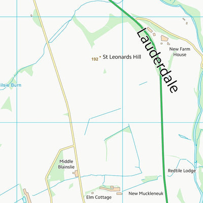UK Topographic Maps Scottish Borders (NT54) digital map