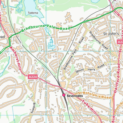 UK Topographic Maps Sevenoaks District (TQ55) digital map