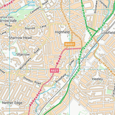 UK Topographic Maps Sheffield District (B) (SK38) digital map