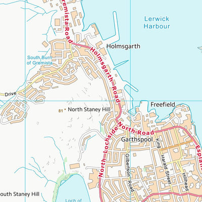 UK Topographic Maps Shetland Islands (HU44) digital map