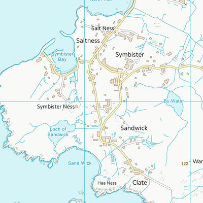 UK Topographic Maps Shetland Islands (HU56) digital map