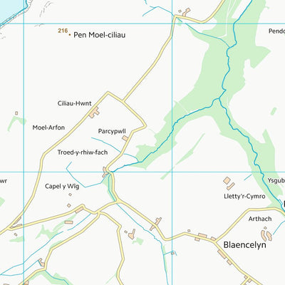 UK Topographic Maps Sir Ceredigion - Ceredigion (SN35) digital map