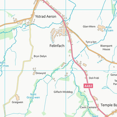 UK Topographic Maps Sir Ceredigion - Ceredigion (SN55) digital map
