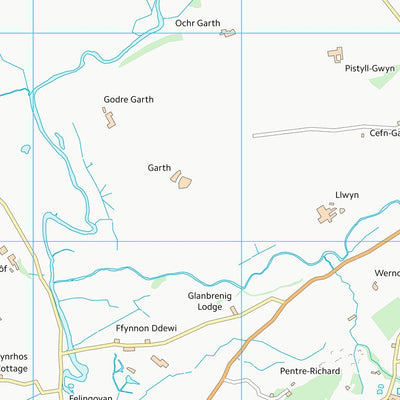 UK Topographic Maps Sir Ceredigion - Ceredigion (SN65) digital map