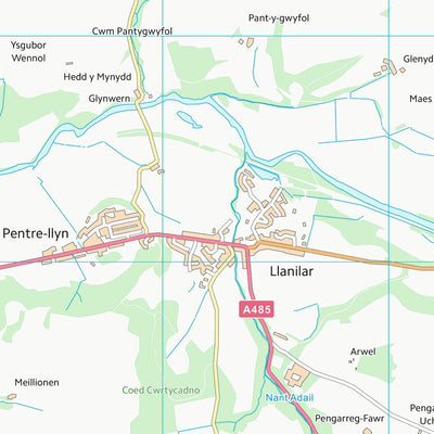 UK Topographic Maps Sir Ceredigion - Ceredigion (SN67) digital map
