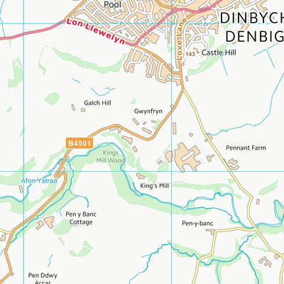 UK Topographic Maps Sir Ddinbych - Denbighshire (SJ06) digital map