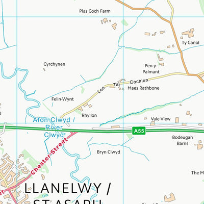 UK Topographic Maps Sir Ddinbych - Denbighshire (SJ07) digital map