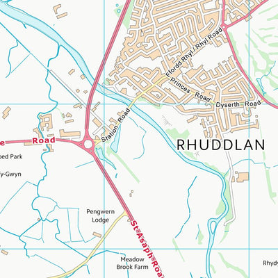 UK Topographic Maps Sir Ddinbych - Denbighshire (SJ07) digital map