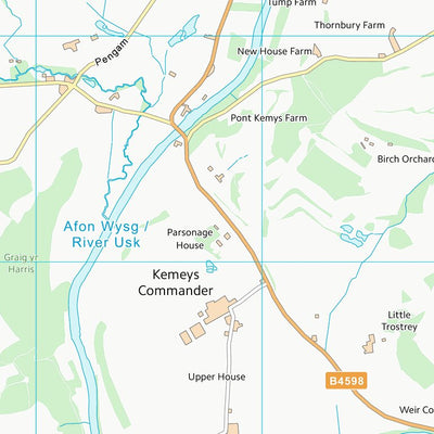 UK Topographic Maps Sir Fynwy - Monmouthshire (SO30) digital map