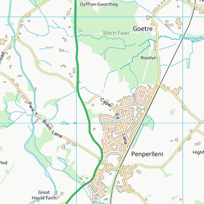 UK Topographic Maps Sir Fynwy - Monmouthshire (SO30) digital map