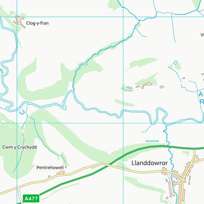 UK Topographic Maps Sir Gaerfyrddin - Carmarthenshire (SN21) digital map