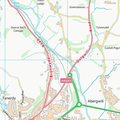 UK Topographic Maps Sir Gaerfyrddin - Carmarthenshire (SN42) digital map