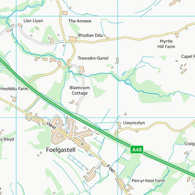 UK Topographic Maps Sir Gaerfyrddin - Carmarthenshire (SN51) digital map