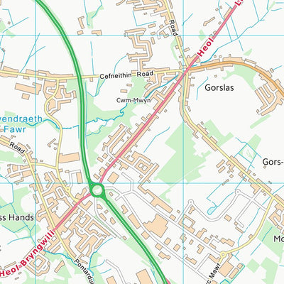 UK Topographic Maps Sir Gaerfyrddin - Carmarthenshire (SN51) digital map