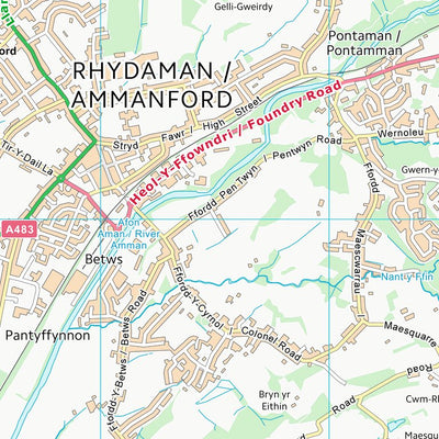 UK Topographic Maps Sir Gaerfyrddin - Carmarthenshire (SN61) digital map