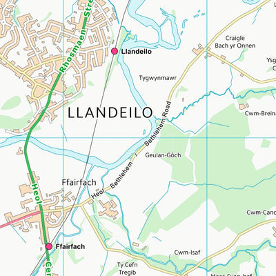 UK Topographic Maps Sir Gaerfyrddin - Carmarthenshire (SN62) digital map