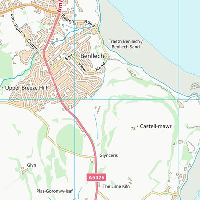 UK Topographic Maps Sir Ynys Mon - Isle of Anglesey (SH58) digital map