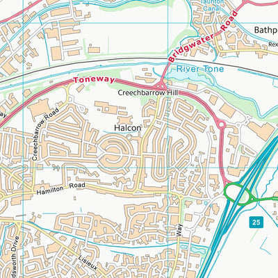 UK Topographic Maps Somerset West and Taunton District (ST22) digital map