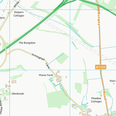UK Topographic Maps South Norfolk District (TG20) digital map