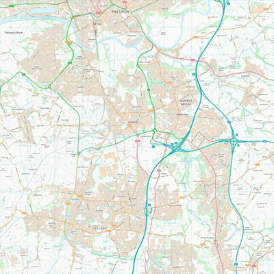 UK Topographic Maps South Ribble District (B) (SD52) digital map