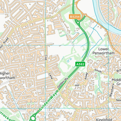 UK Topographic Maps South Ribble District (B) (SD52) digital map