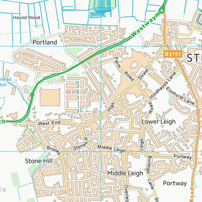 UK Topographic Maps South Somerset District (ST43) digital map