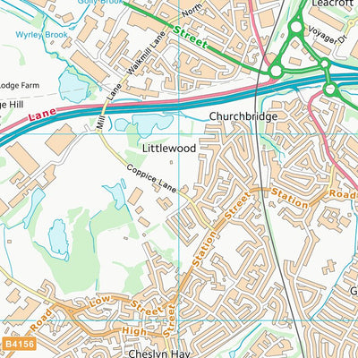 UK Topographic Maps South Staffordshire District (SJ90) digital map