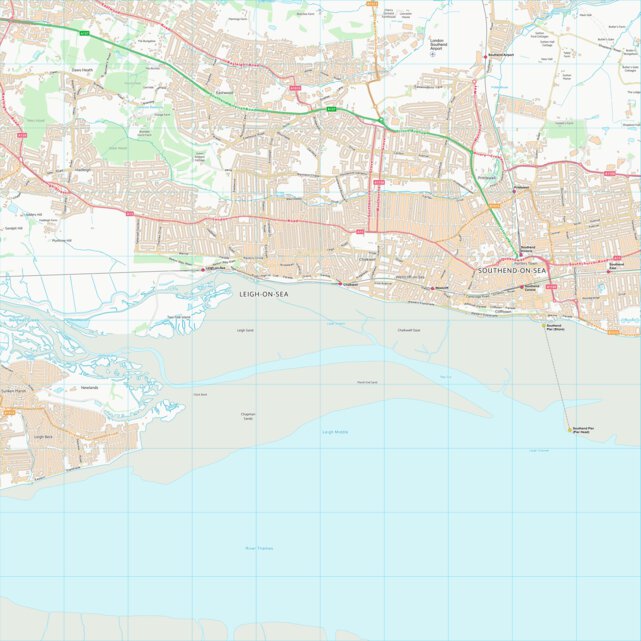 Southend-on-Sea (B) (TQ88) Map by UK Topographic Maps | Avenza Maps