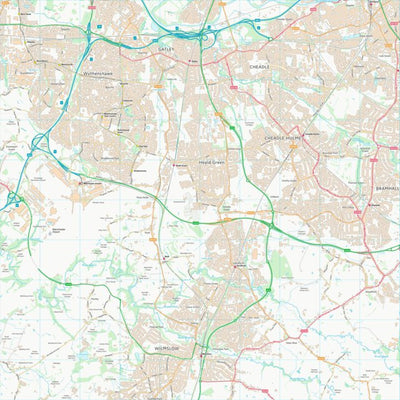 UK Topographic Maps Stockport District (B) (SJ88) digital map