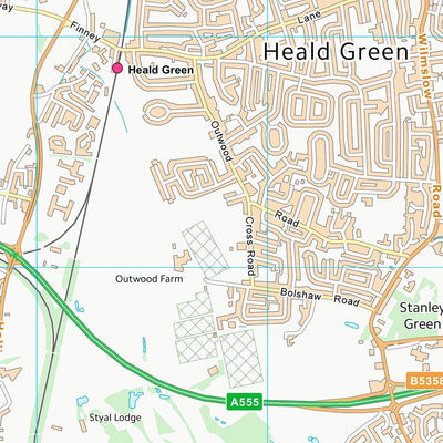 UK Topographic Maps Stockport District (B) (SJ88) digital map