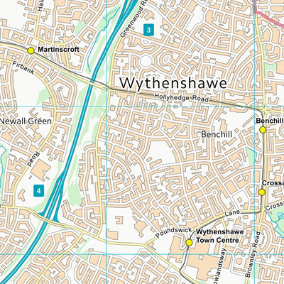 UK Topographic Maps Stockport District (B) (SJ88) digital map