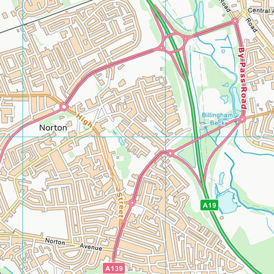 UK Topographic Maps Stockton-on-Tees (B) (NZ42) digital map
