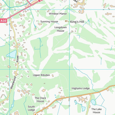 UK Topographic Maps Surrey Heath District (B) (SU96) digital map