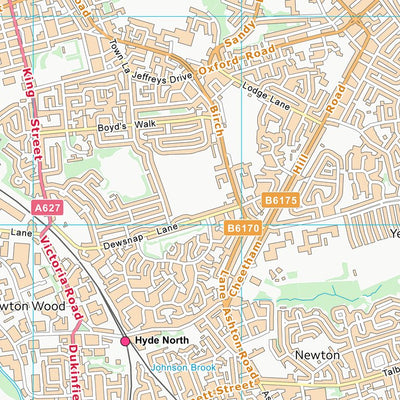 UK Topographic Maps Tameside District (B) (SJ99) digital map