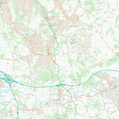 UK Topographic Maps Tandridge District (TQ35) digital map