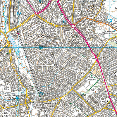 UK Topographic Maps Tanworth-in-Arden Ward 1 (1:25,000) digital map