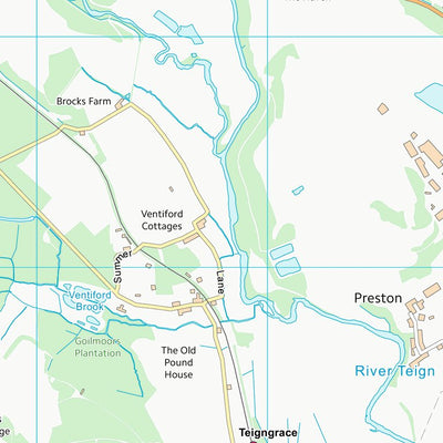UK Topographic Maps Teignbridge District (SX87) digital map