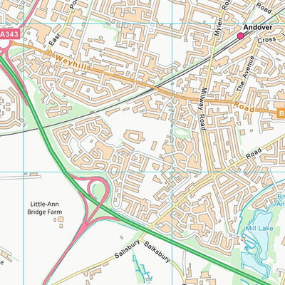 UK Topographic Maps Test Valley District (SU34) digital map