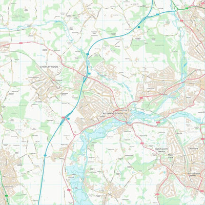 UK Topographic Maps Three Rivers District (TQ09) digital map