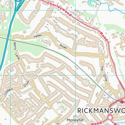 UK Topographic Maps Three Rivers District (TQ09) digital map