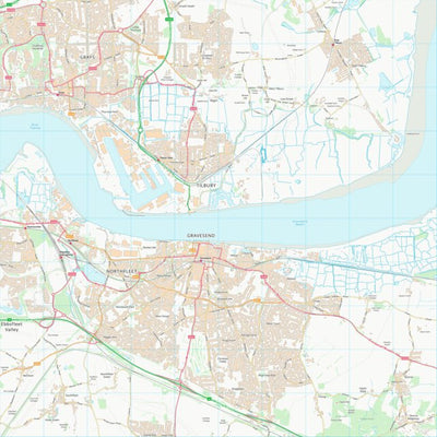 UK Topographic Maps Thurrock (B) (TQ67) digital map
