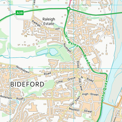 UK Topographic Maps Torridge District (SS42) digital map