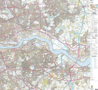 UK Topographic Maps Upminster Ward 1 (1:25,000) digital map