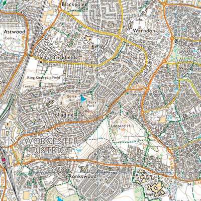 UK Topographic Maps Upton Snodsbury Ward 1 (1:25,000) digital map