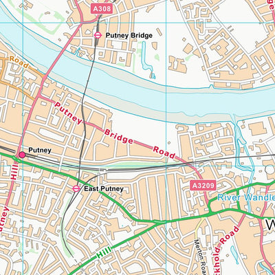 UK Topographic Maps Wandsworth London Boro (TQ27) digital map