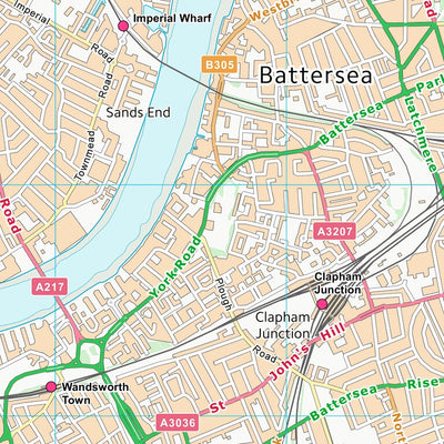 UK Topographic Maps Wandsworth London Boro (TQ27) digital map