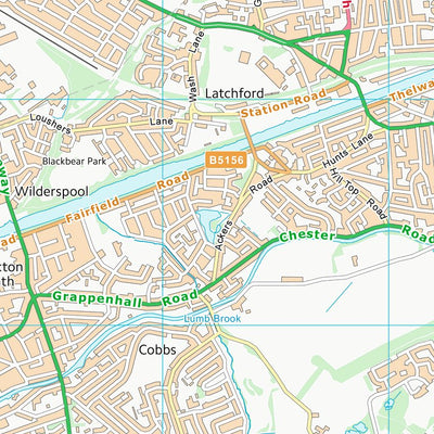 UK Topographic Maps Warrington (B) (SJ68) digital map