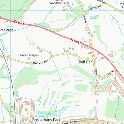 UK Topographic Maps Welwyn Hatfield District (B) (TL20) digital map