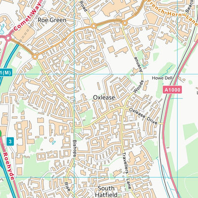 UK Topographic Maps Welwyn Hatfield District (B) (TL20) digital map