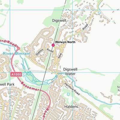 UK Topographic Maps Welwyn Hatfield District (B) (TL21) digital map